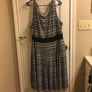 Black and white striped dress